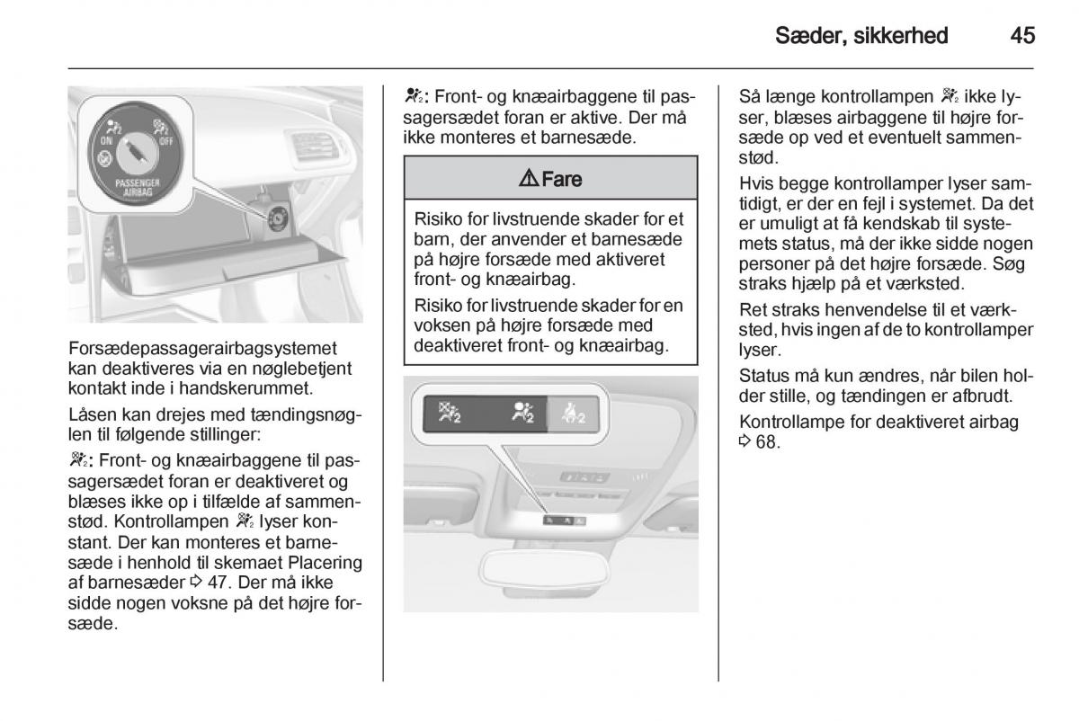 Opel Ampera Bilens instruktionsbog / page 47