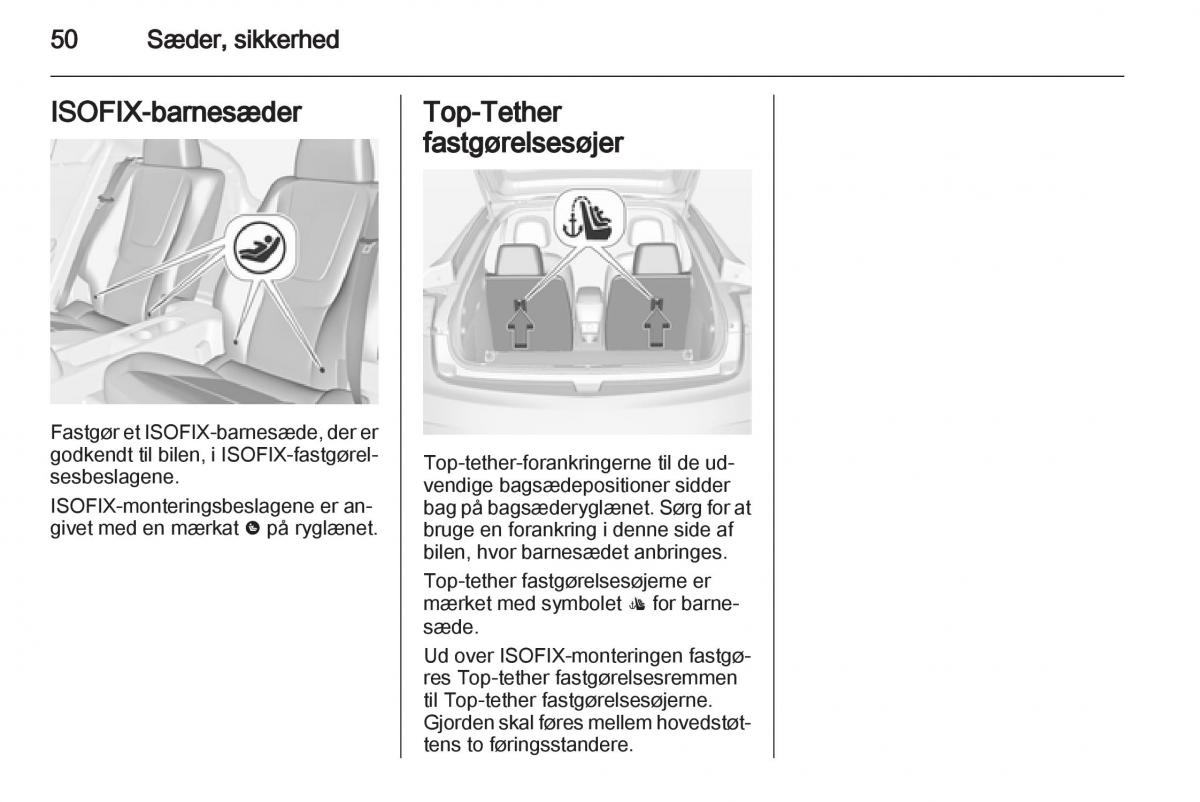 Opel Ampera Bilens instruktionsbog / page 52