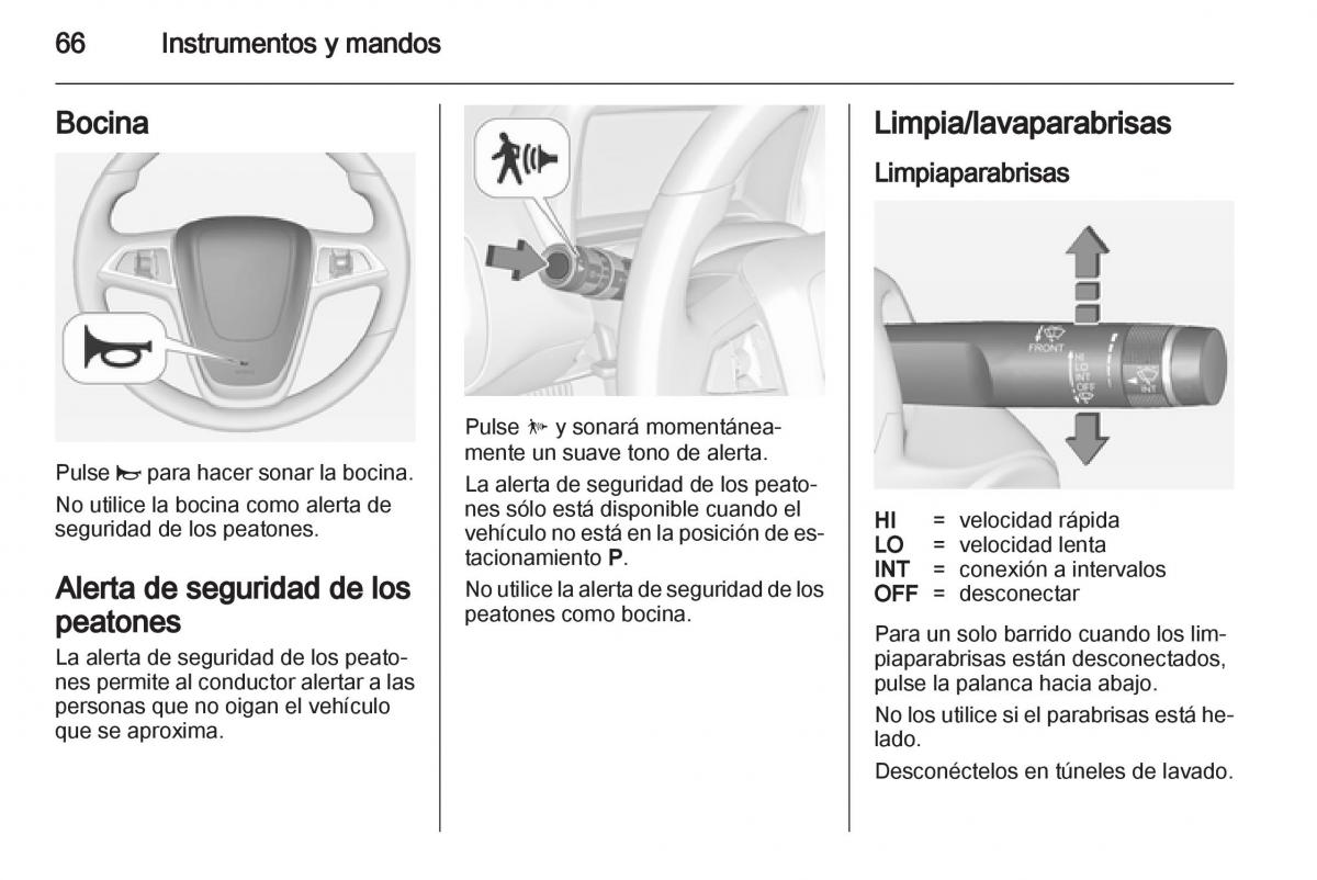 Opel Ampera manual del propietario / page 68