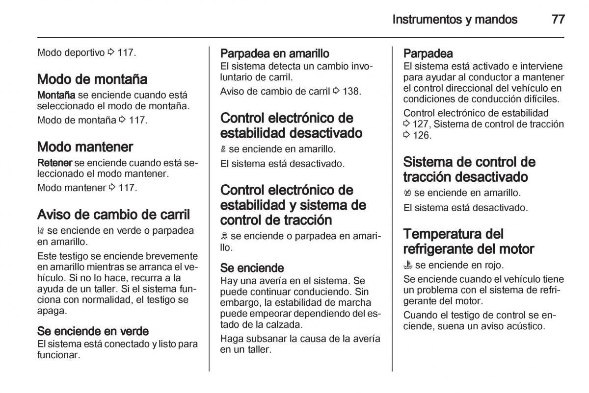 Opel Ampera manual del propietario / page 79