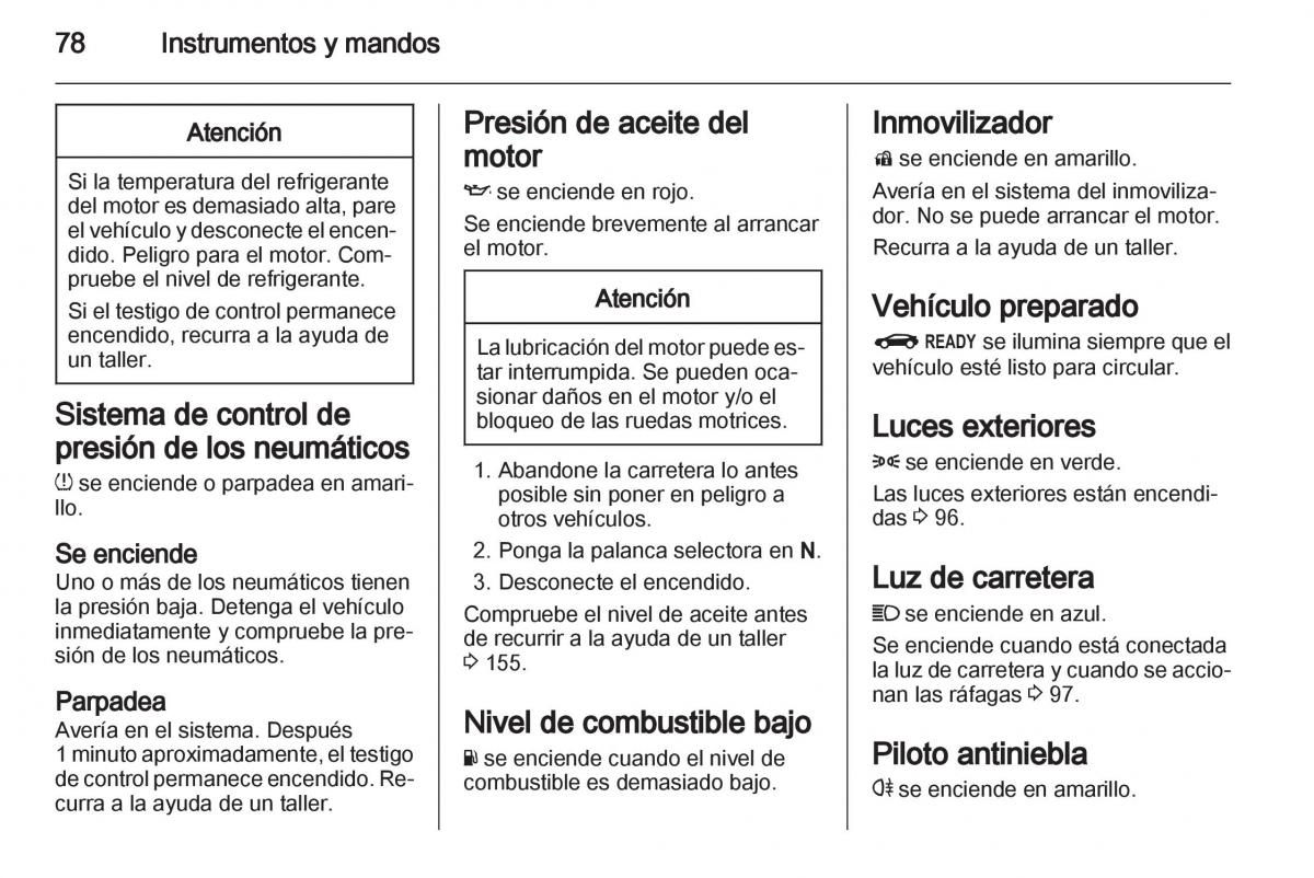 Opel Ampera manual del propietario / page 80