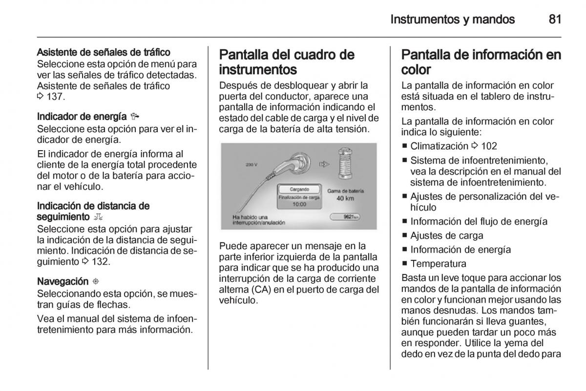 Opel Ampera manual del propietario / page 83