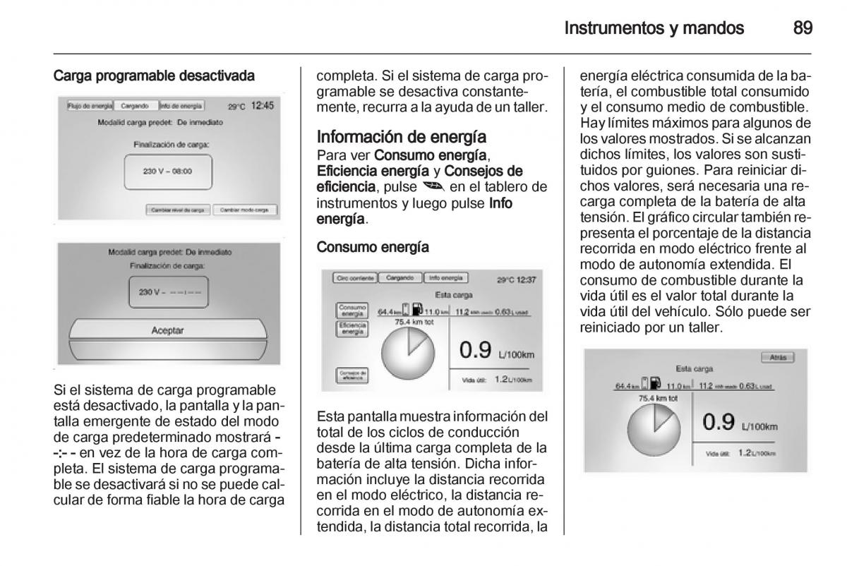 Opel Ampera manual del propietario / page 91