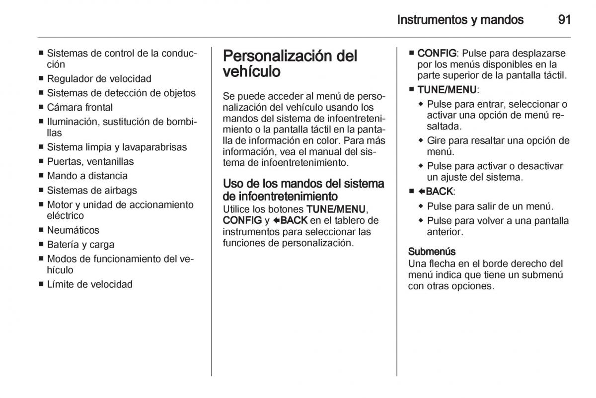 Opel Ampera manual del propietario / page 93