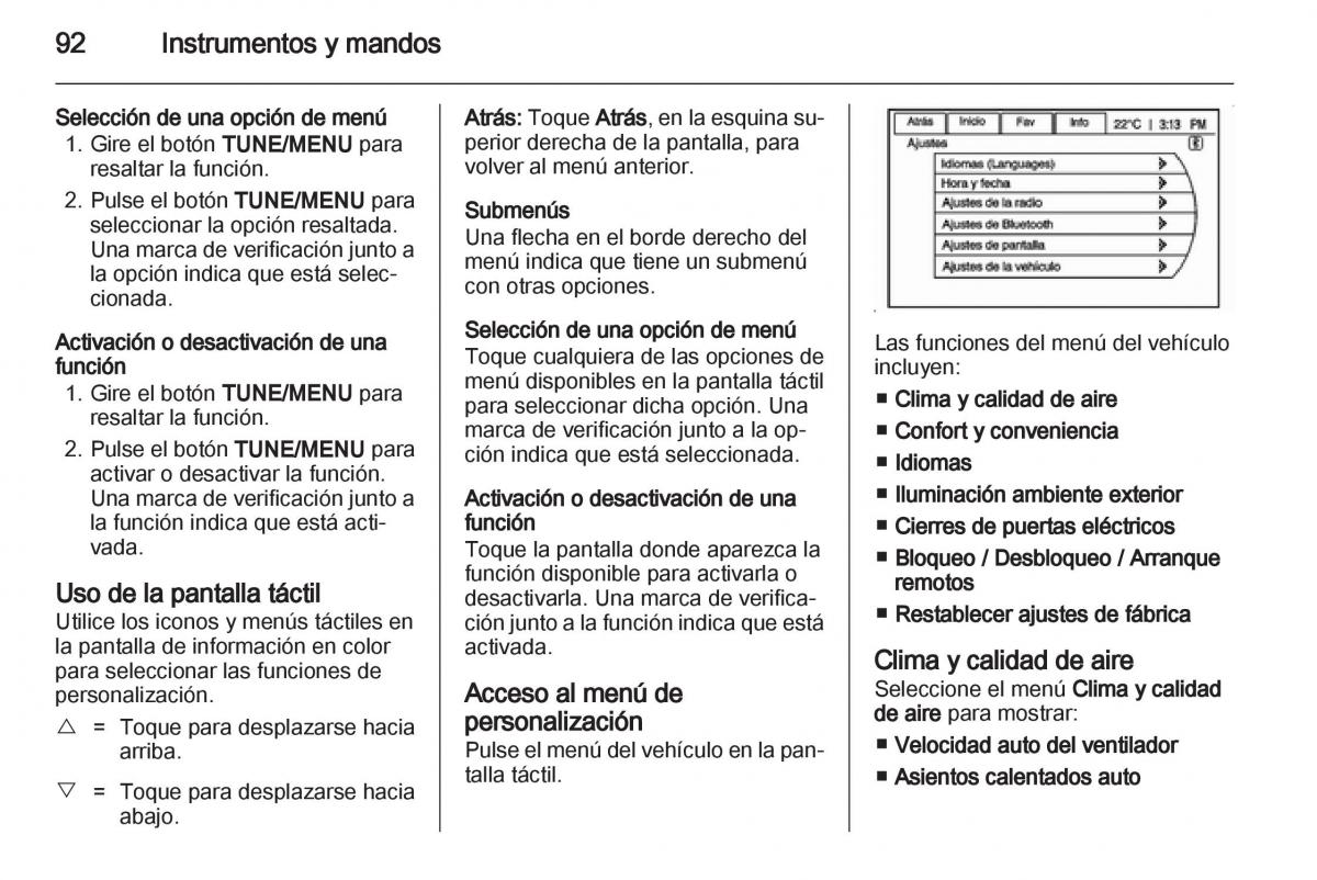 Opel Ampera manual del propietario / page 94