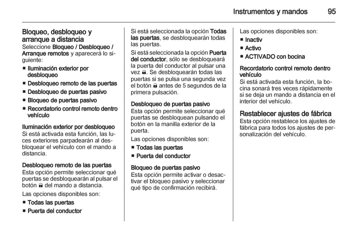 Opel Ampera manual del propietario / page 97