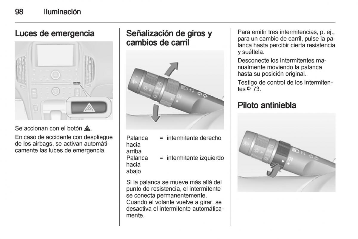 Opel Ampera manual del propietario / page 100