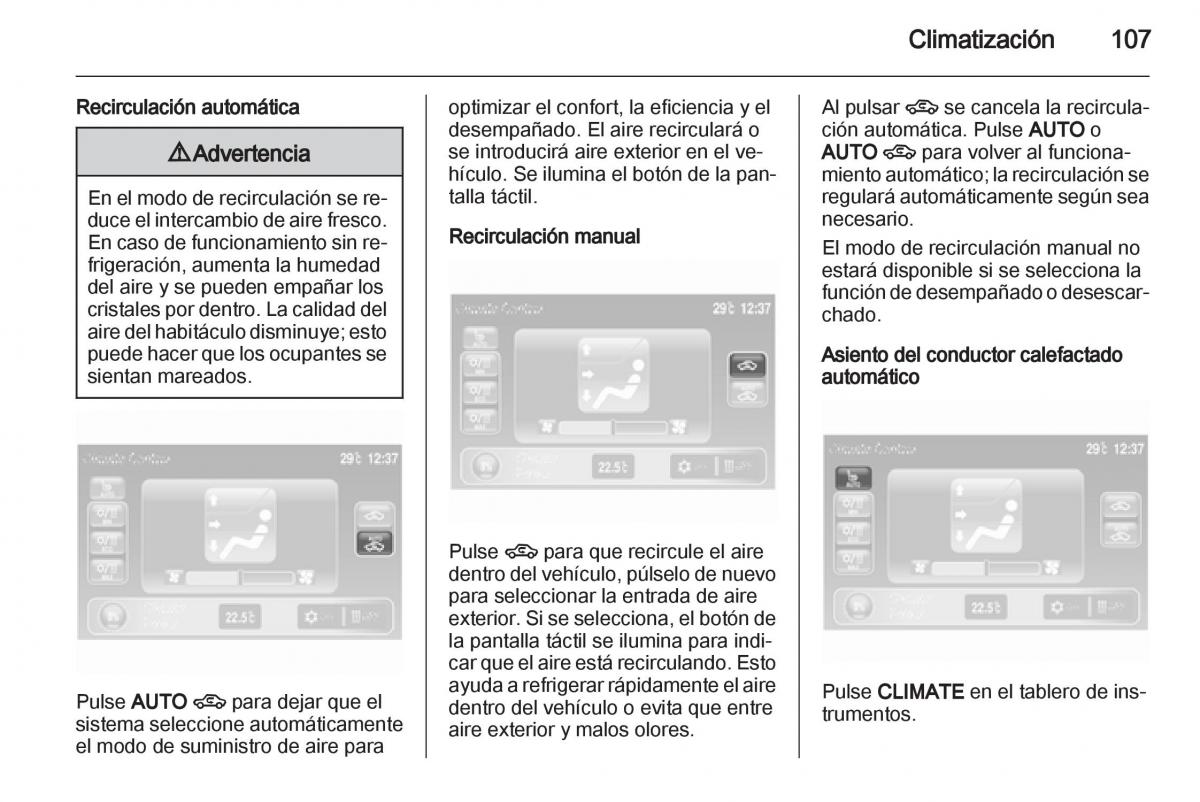 Opel Ampera manual del propietario / page 109