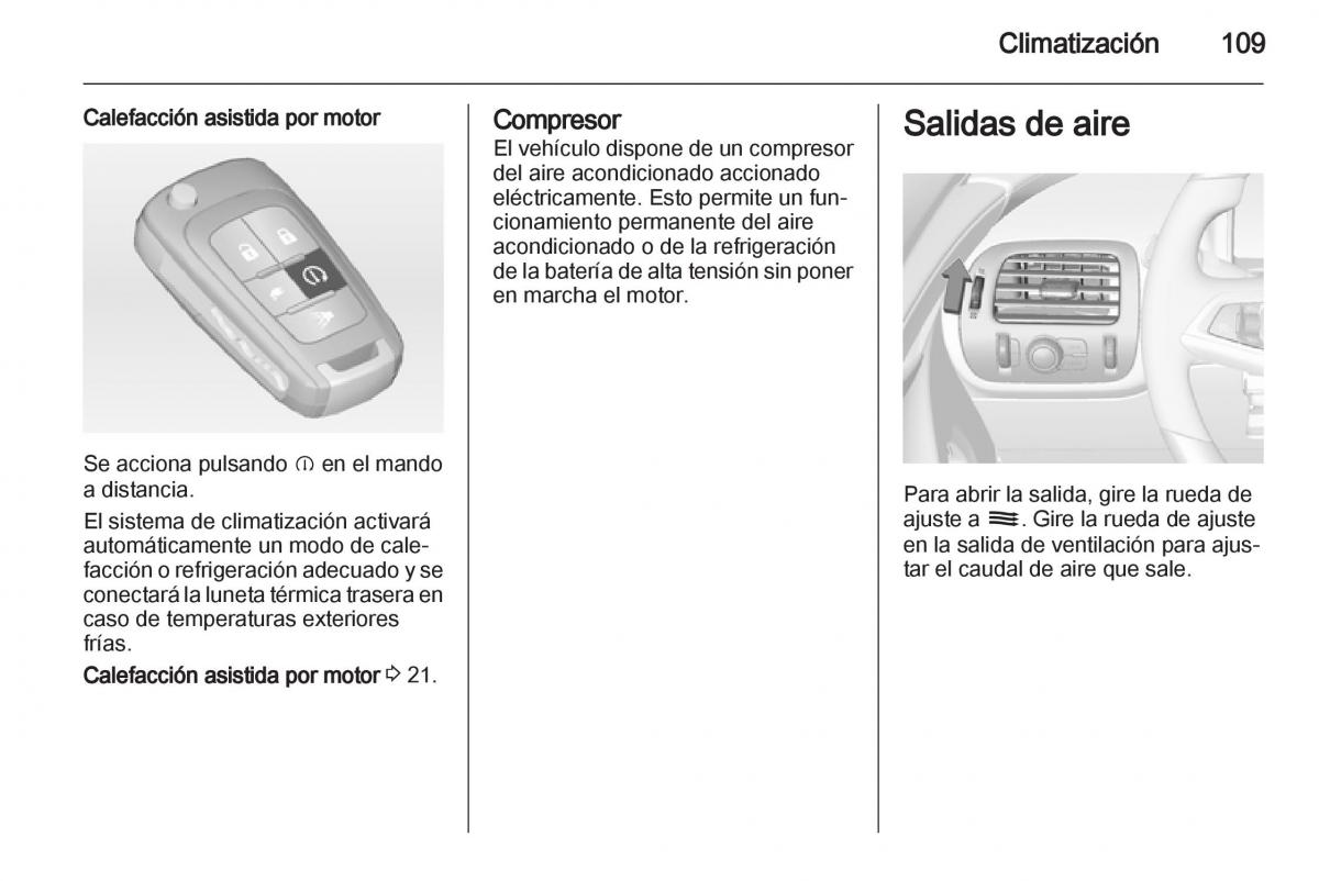 Opel Ampera manual del propietario / page 111