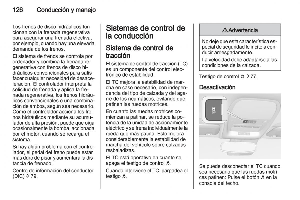 Opel Ampera manual del propietario / page 128