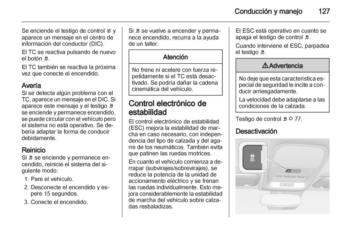 Opel Ampera manual del propietario / page 129