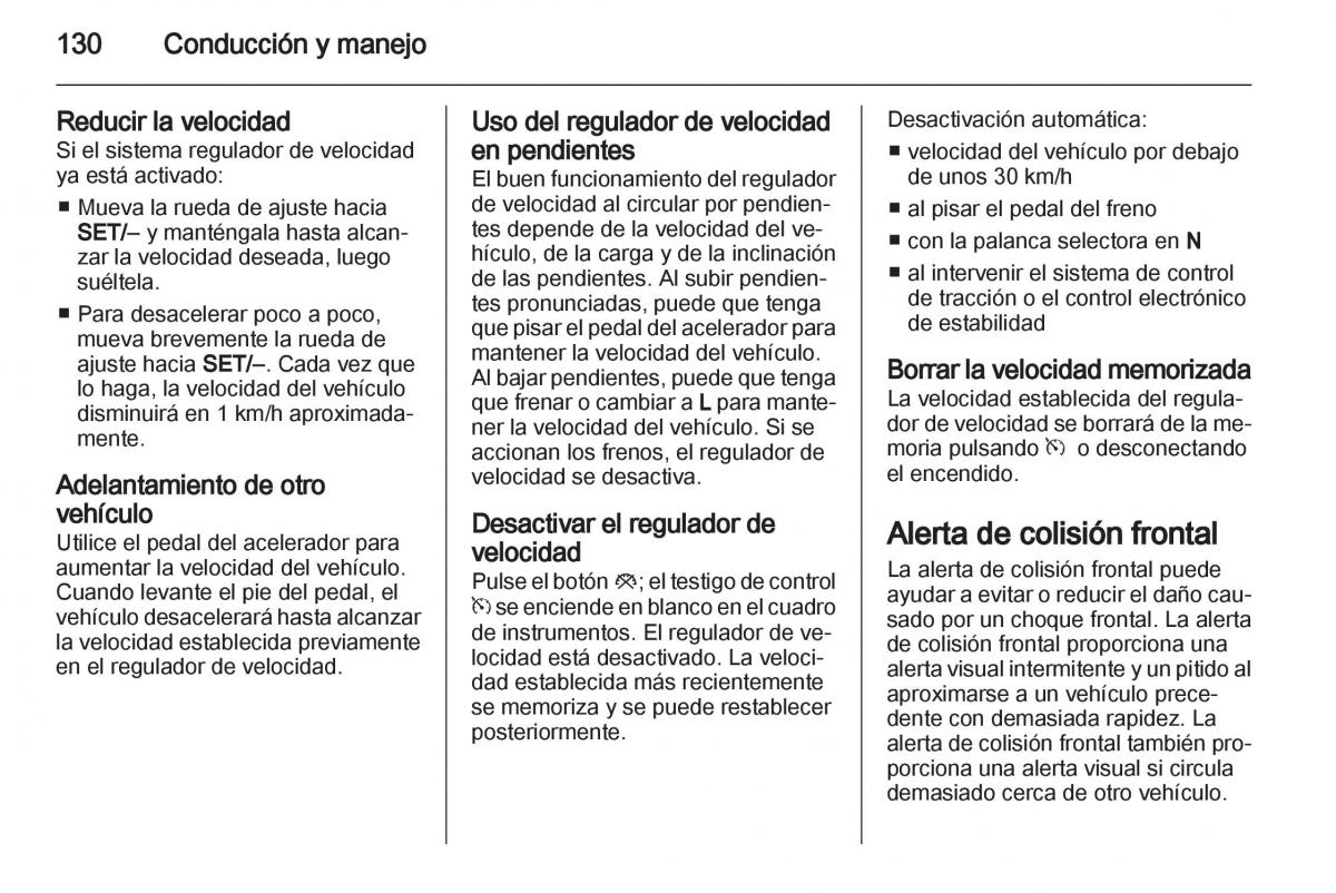 Opel Ampera manual del propietario / page 132