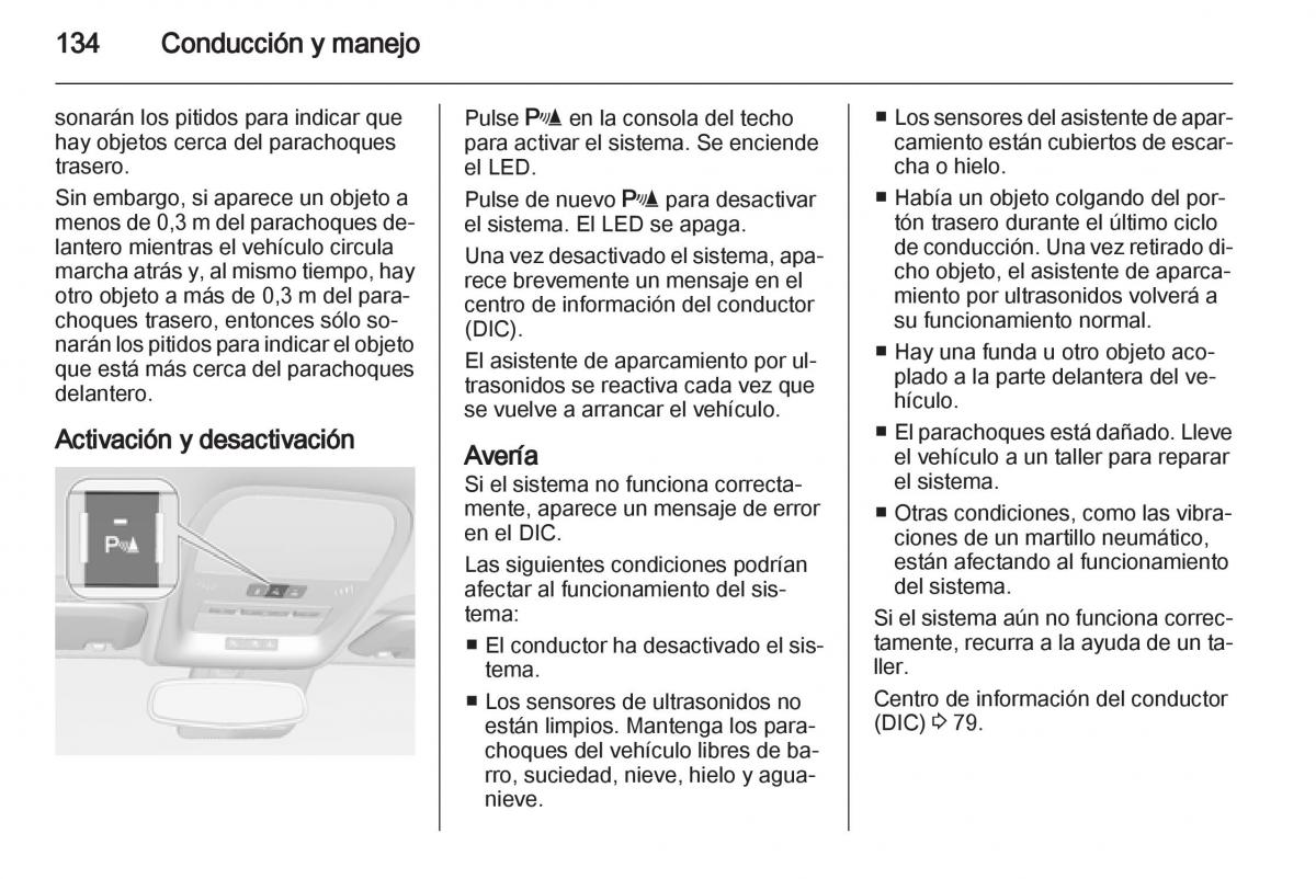 Opel Ampera manual del propietario / page 136