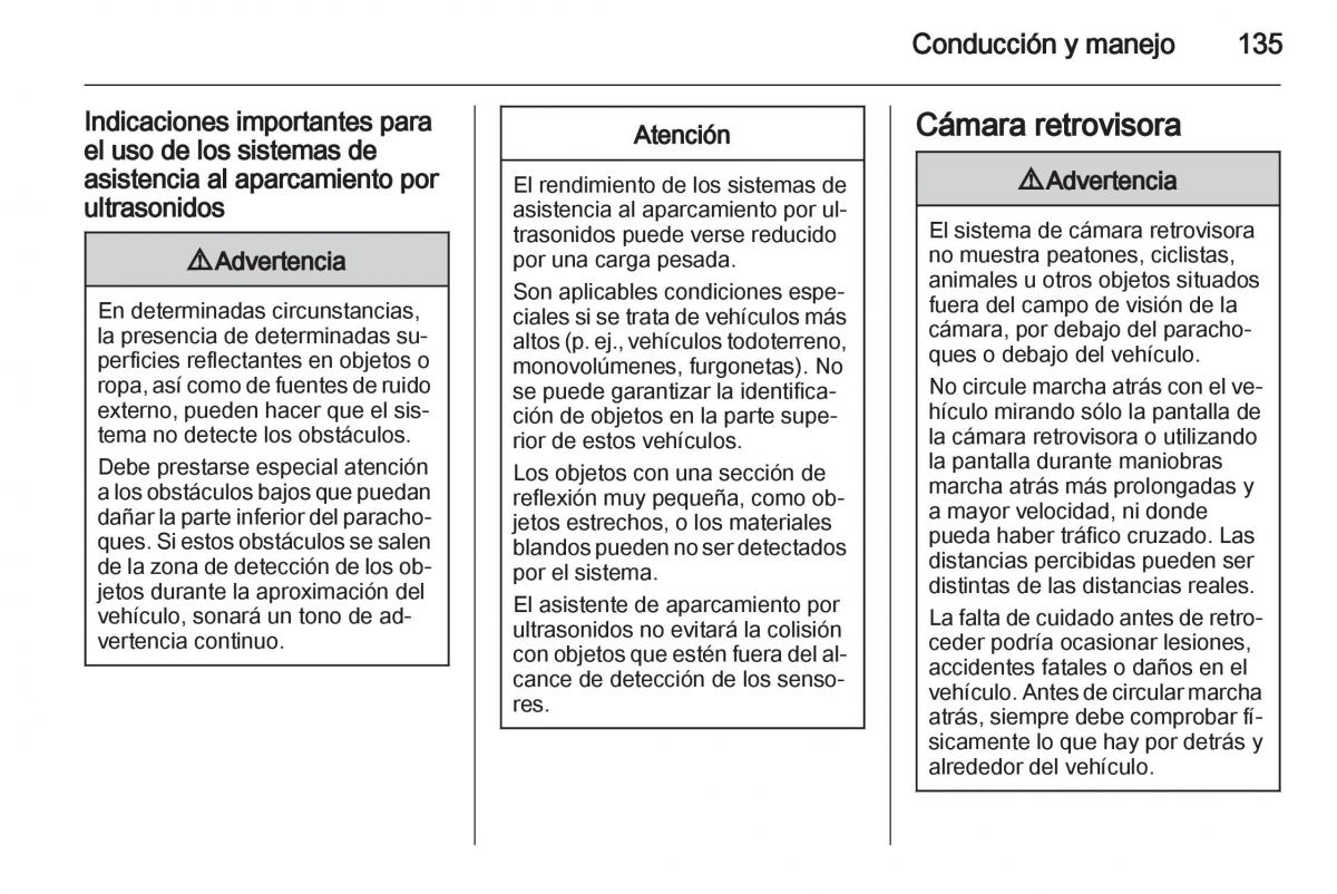 Opel Ampera manual del propietario / page 137