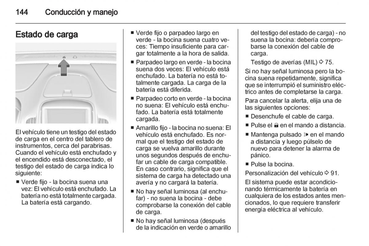 Opel Ampera manual del propietario / page 146