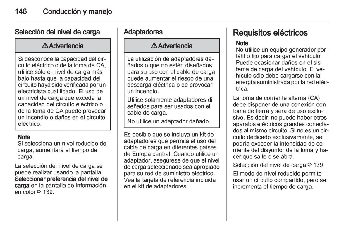 Opel Ampera manual del propietario / page 148