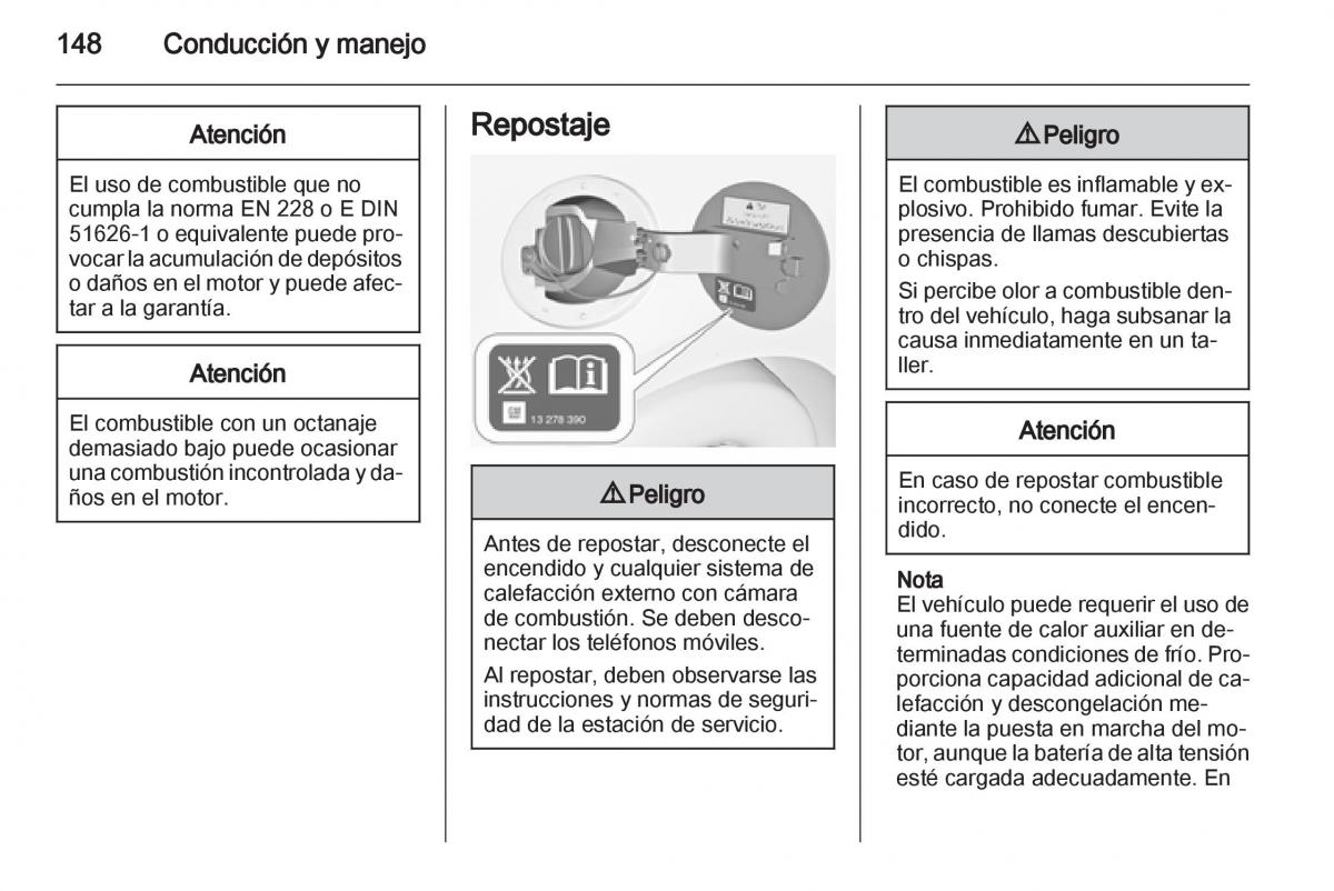 Opel Ampera manual del propietario / page 150