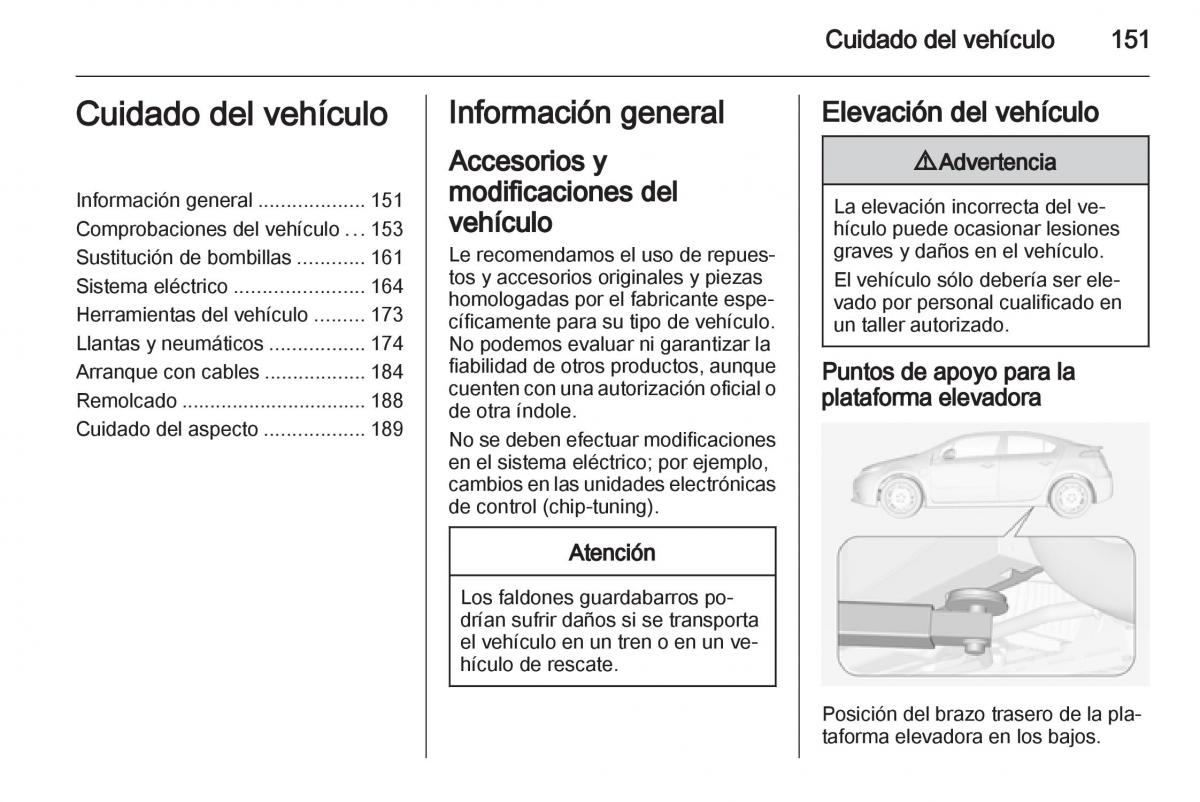 Opel Ampera manual del propietario / page 153