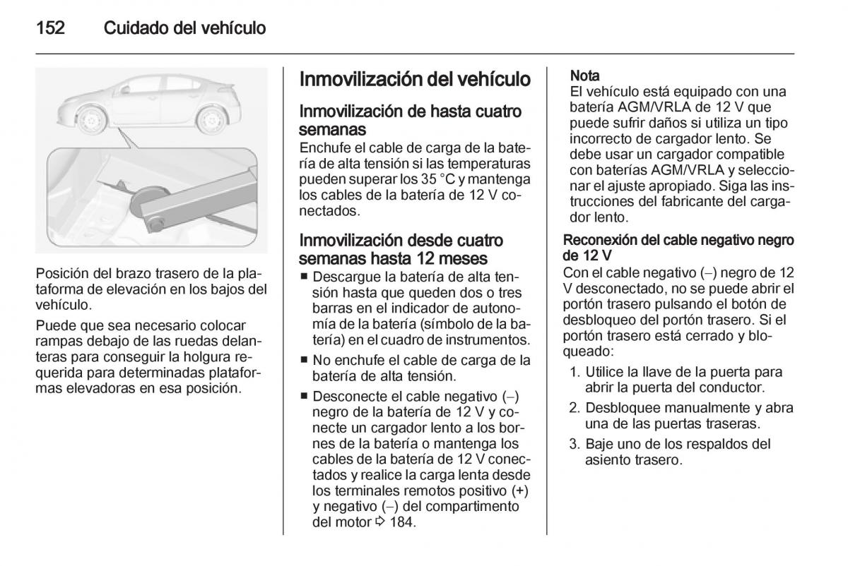 Opel Ampera manual del propietario / page 154