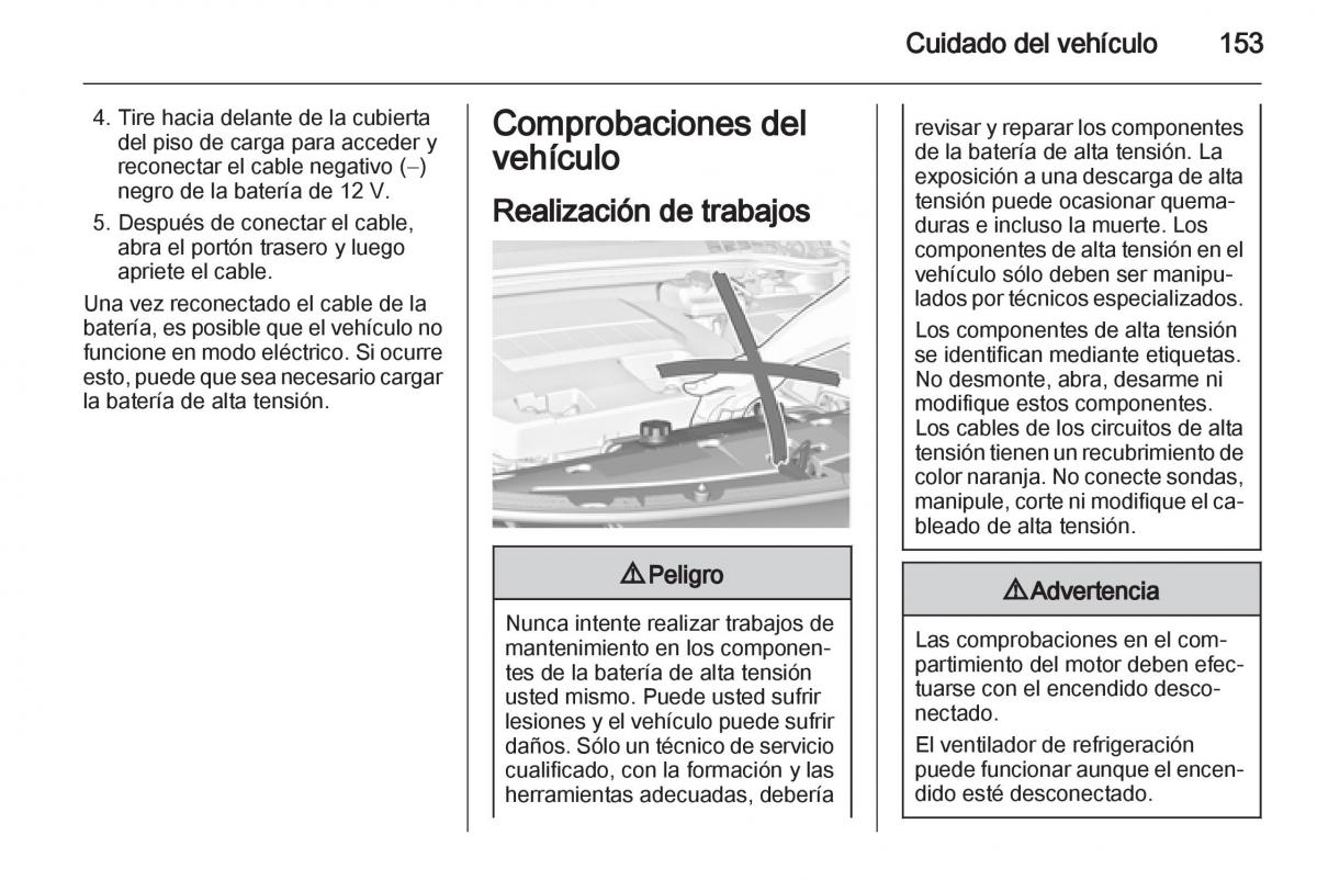 Opel Ampera manual del propietario / page 155