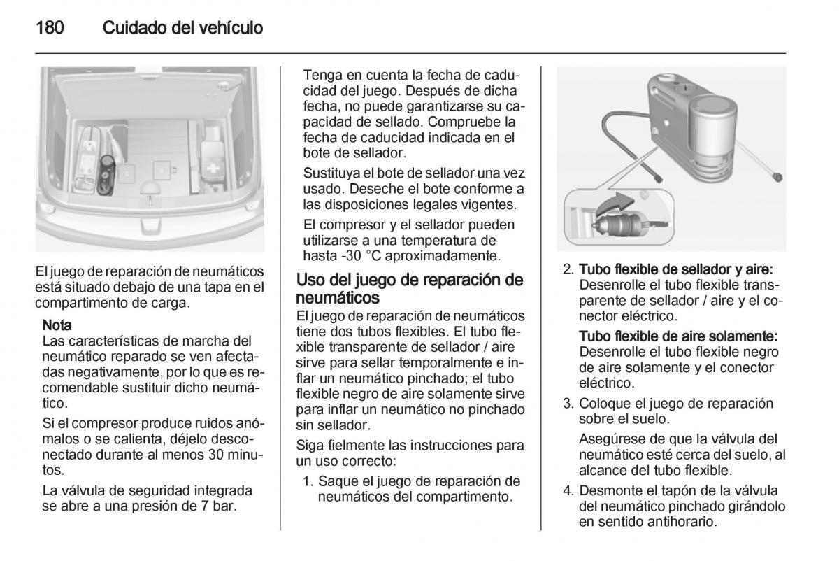 Opel Ampera manual del propietario / page 182