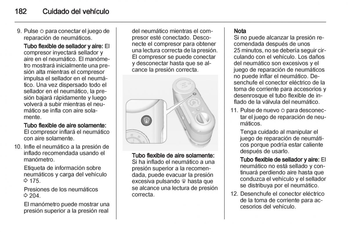 Opel Ampera manual del propietario / page 184