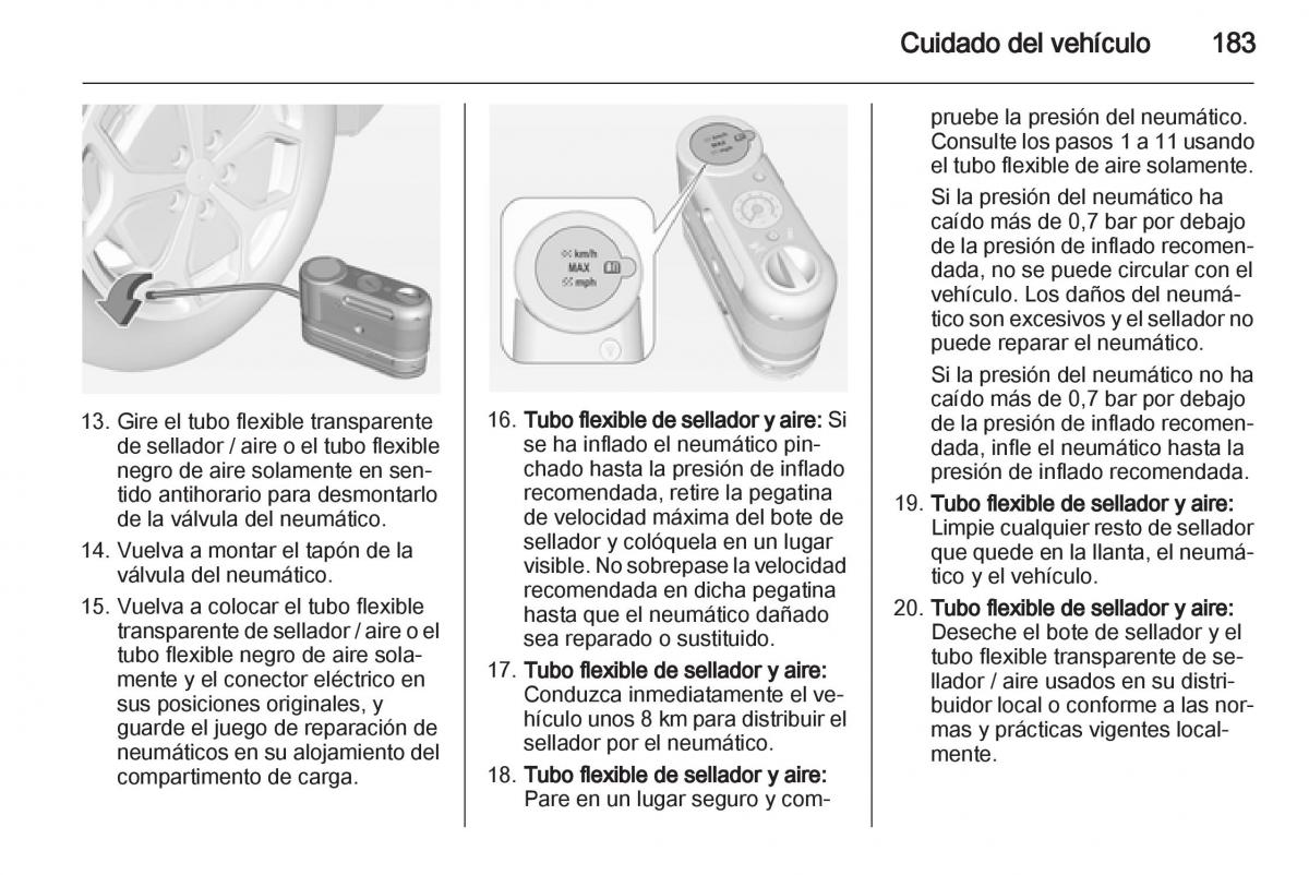 Opel Ampera manual del propietario / page 185