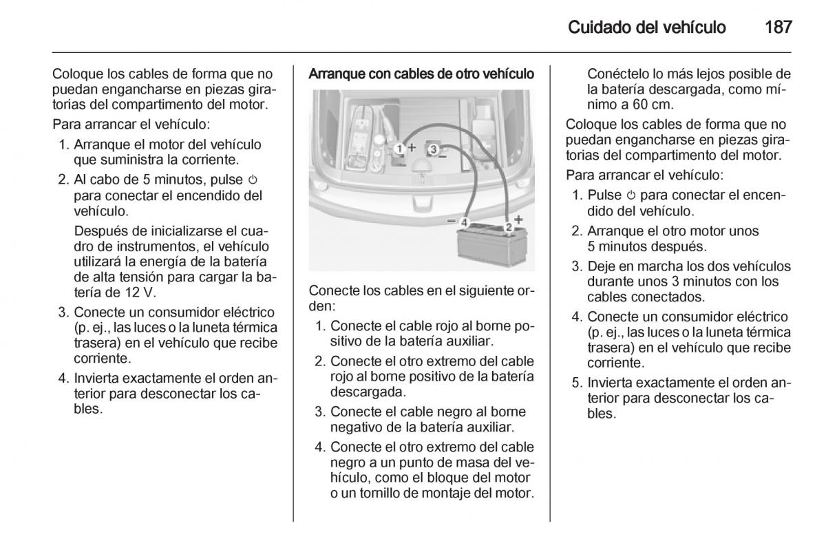 Opel Ampera manual del propietario / page 189