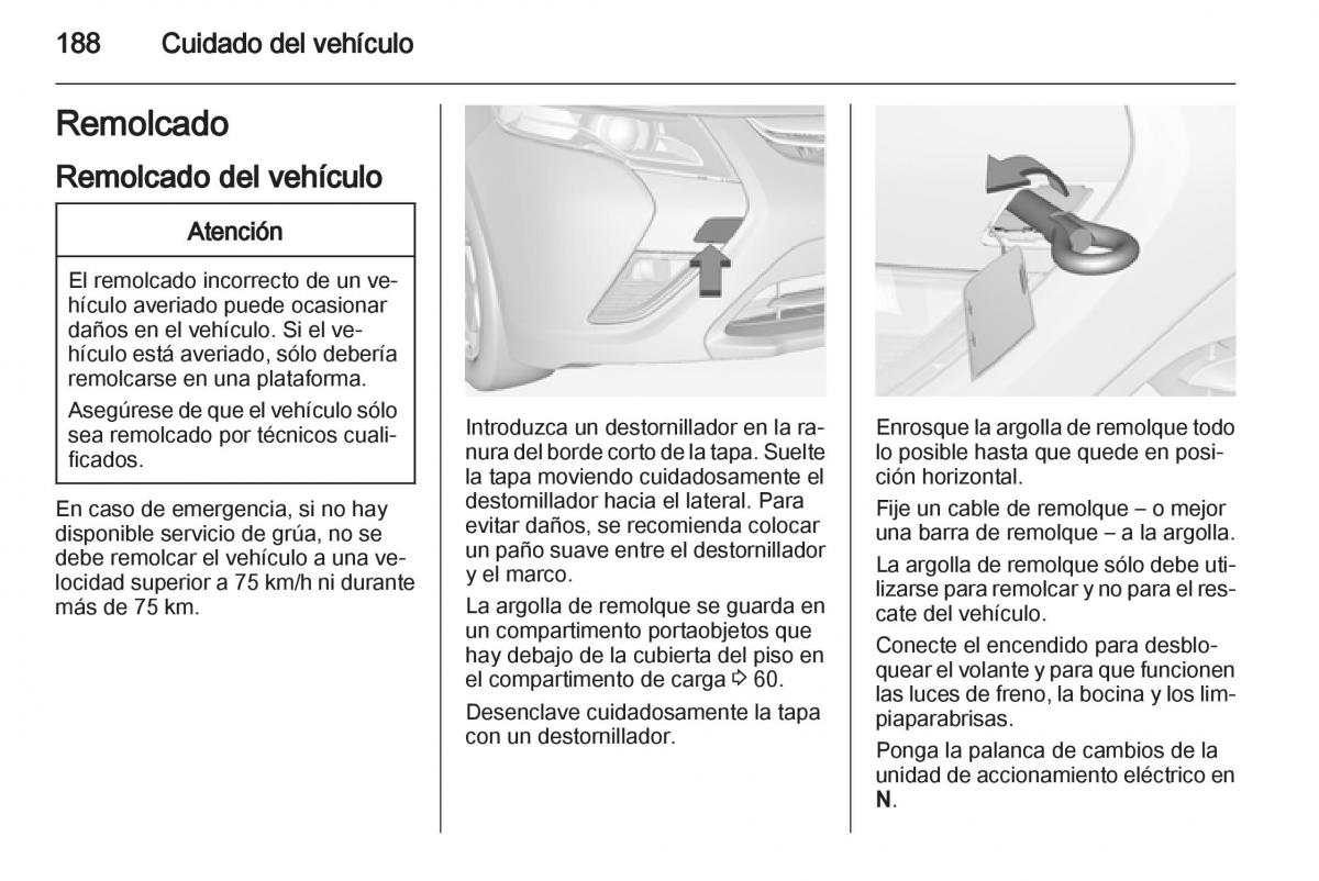 Opel Ampera manual del propietario / page 190