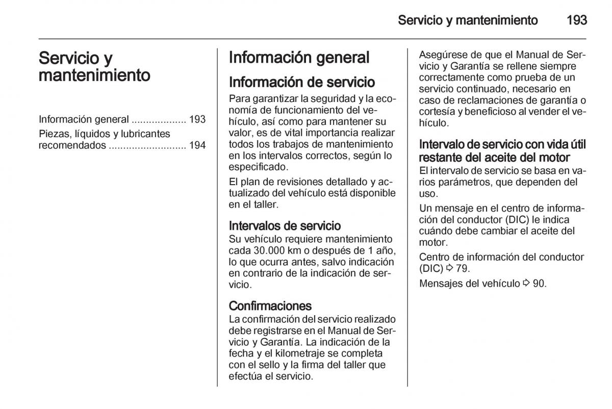 Opel Ampera manual del propietario / page 195