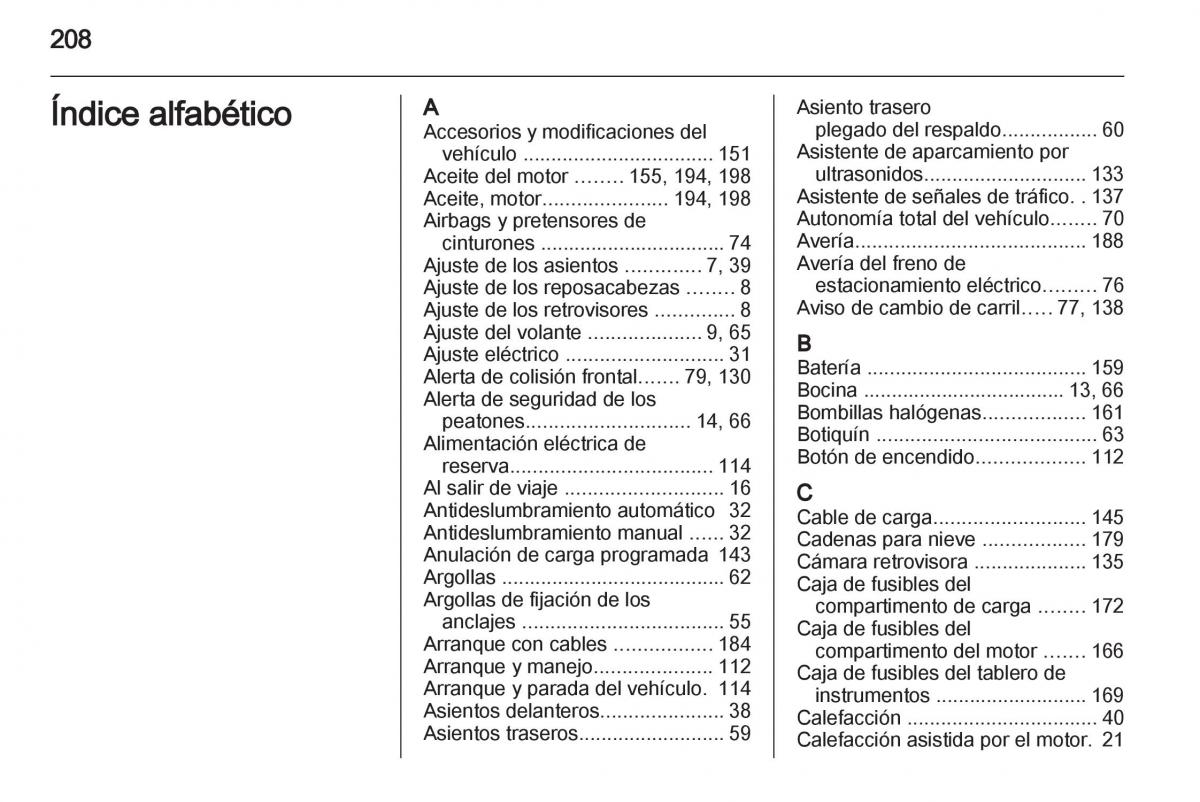 Opel Ampera manual del propietario / page 210