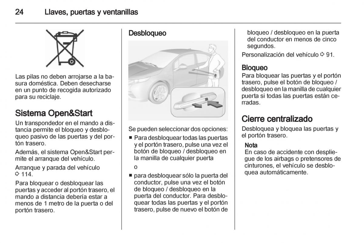 Opel Ampera manual del propietario / page 26