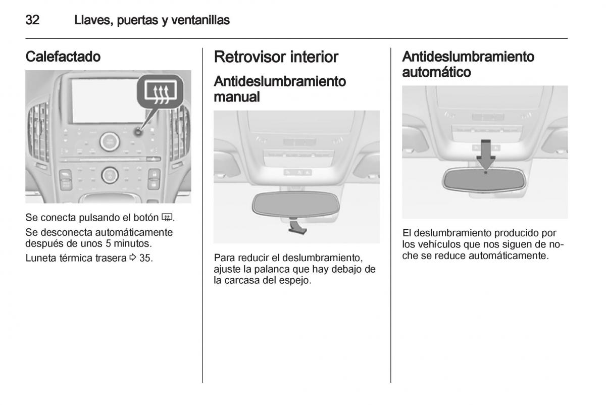 Opel Ampera manual del propietario / page 34