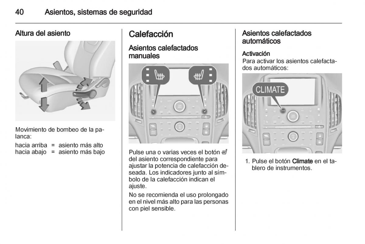 Opel Ampera manual del propietario / page 42