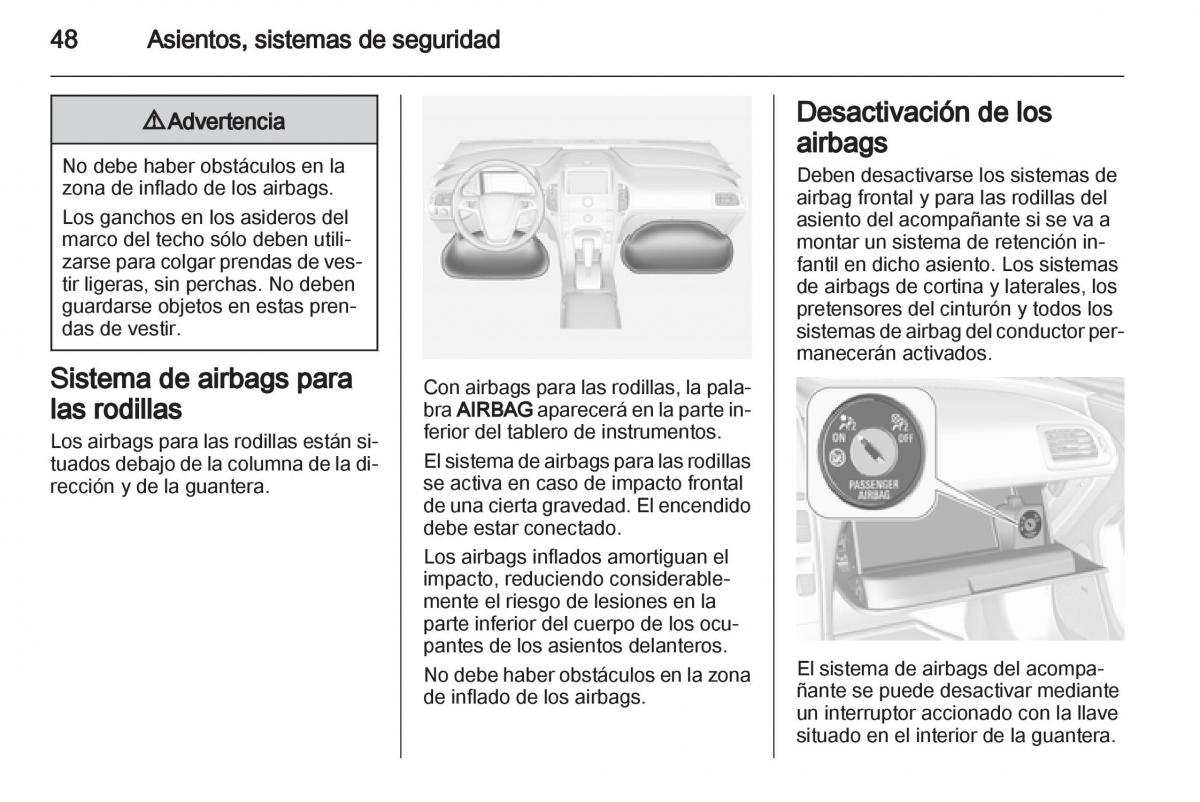 Opel Ampera manual del propietario / page 50