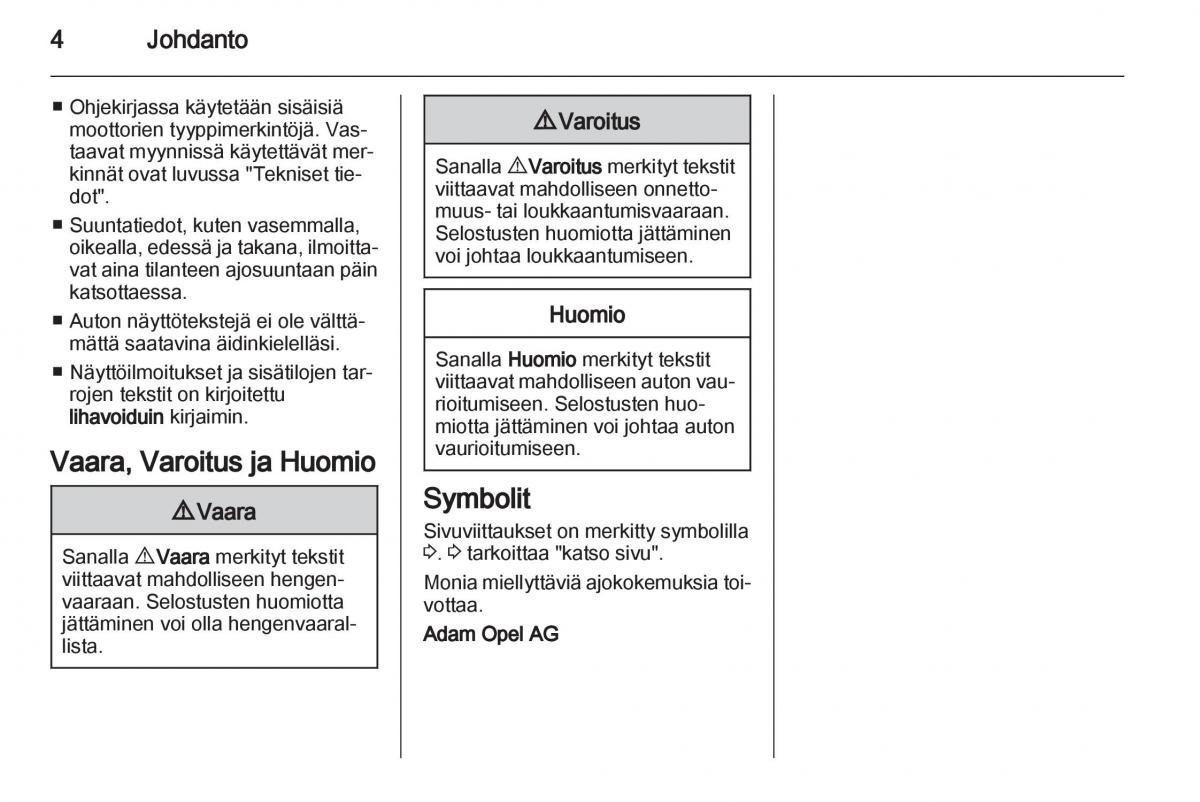 Opel Ampera omistajan kasikirja / page 6