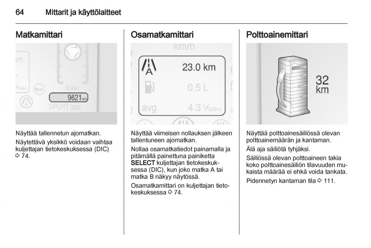 Opel Ampera omistajan kasikirja / page 66