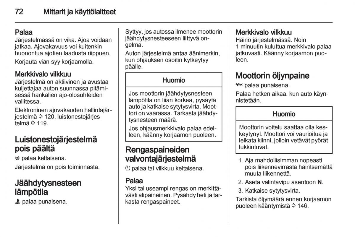 Opel Ampera omistajan kasikirja / page 74