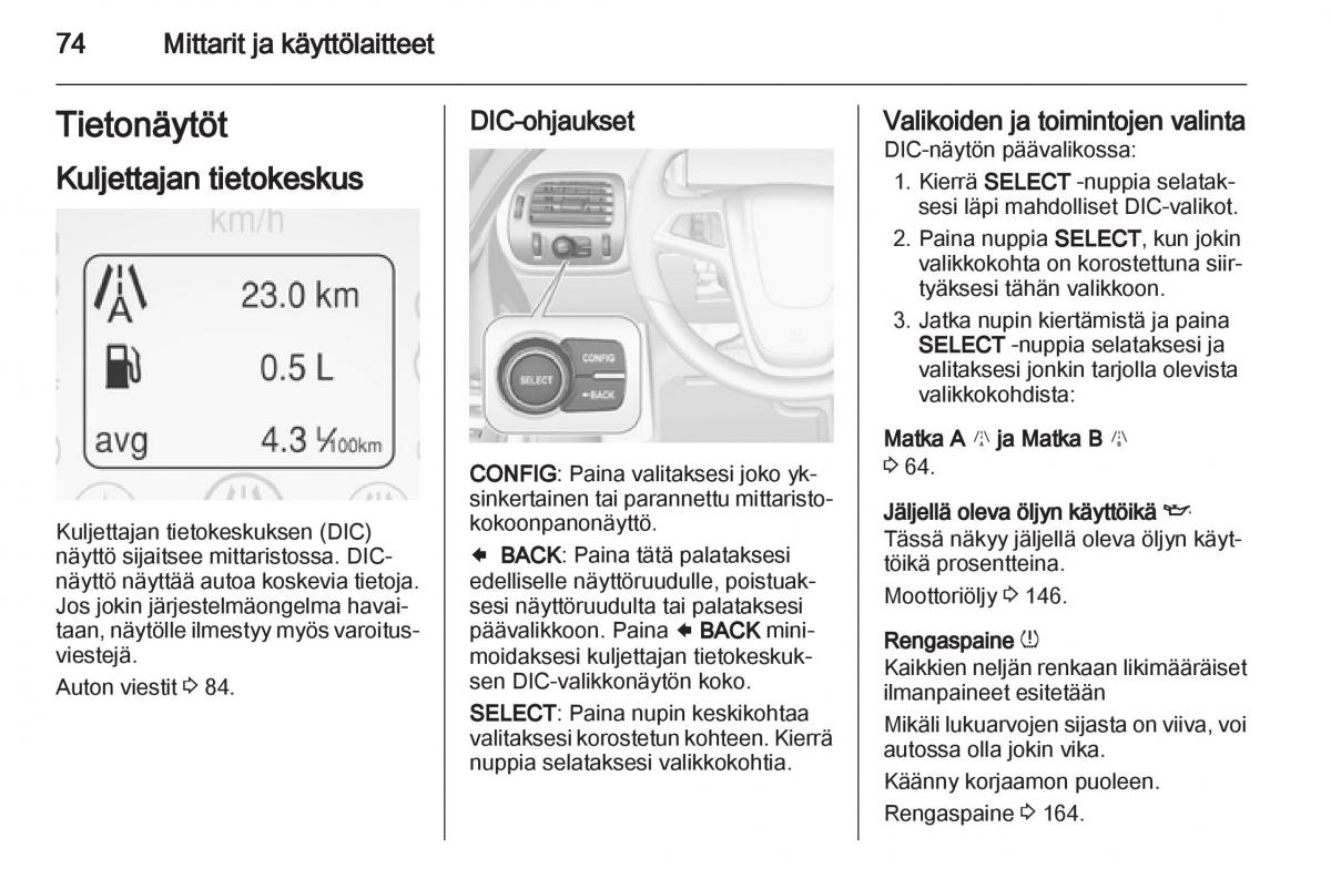 Opel Ampera omistajan kasikirja / page 76