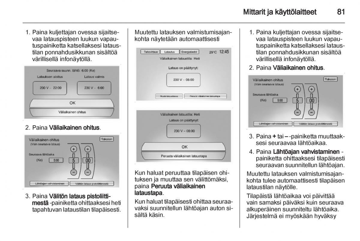 Opel Ampera omistajan kasikirja / page 83