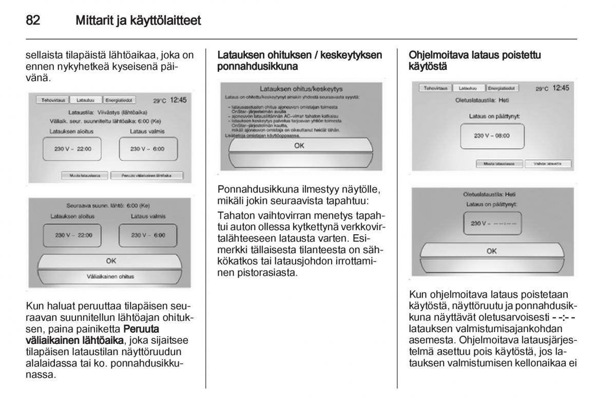 Opel Ampera omistajan kasikirja / page 84