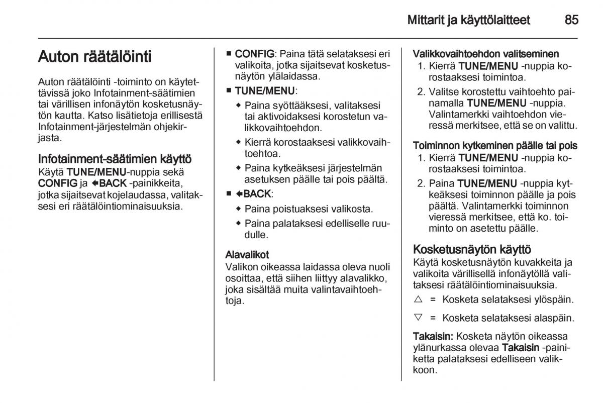 Opel Ampera omistajan kasikirja / page 87