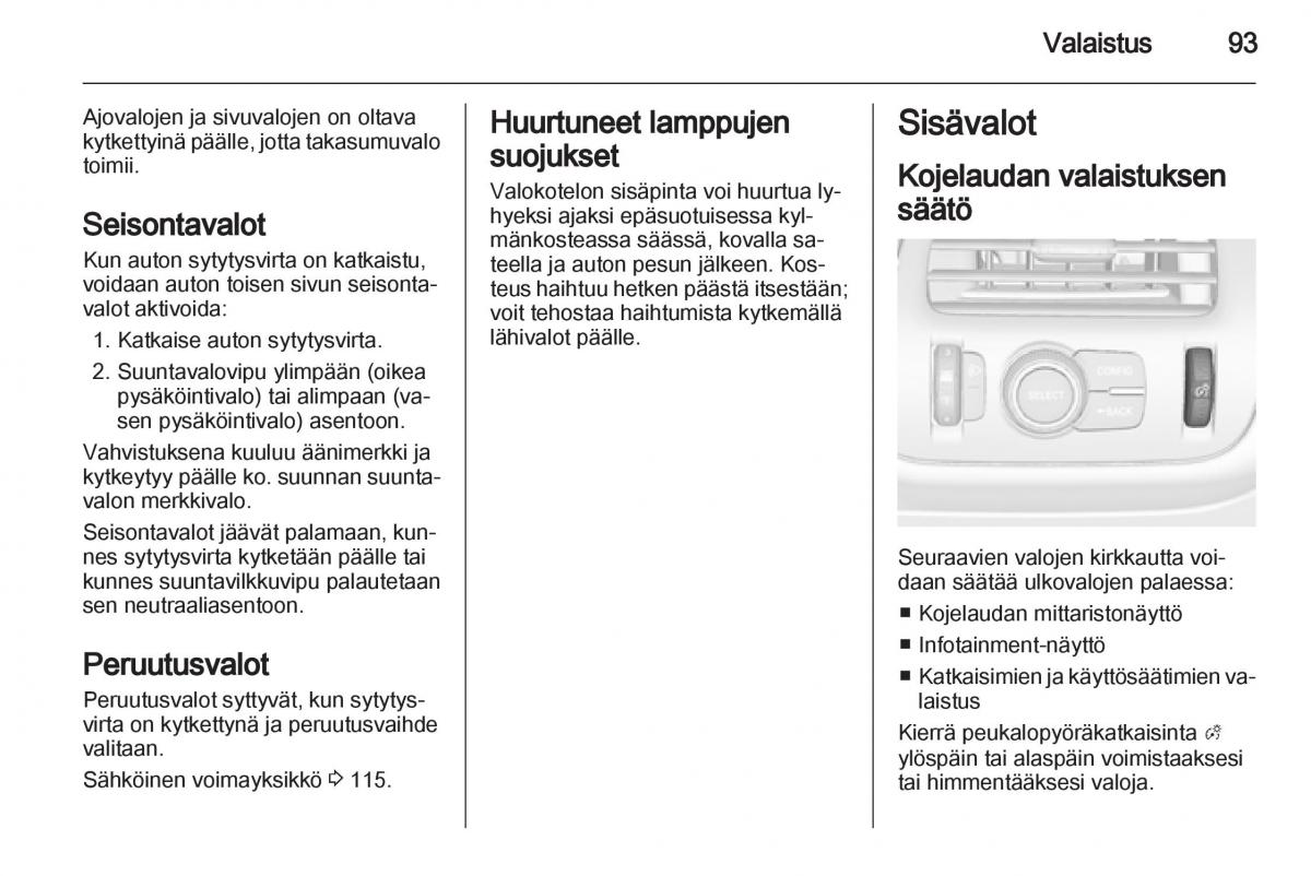 Opel Ampera omistajan kasikirja / page 95