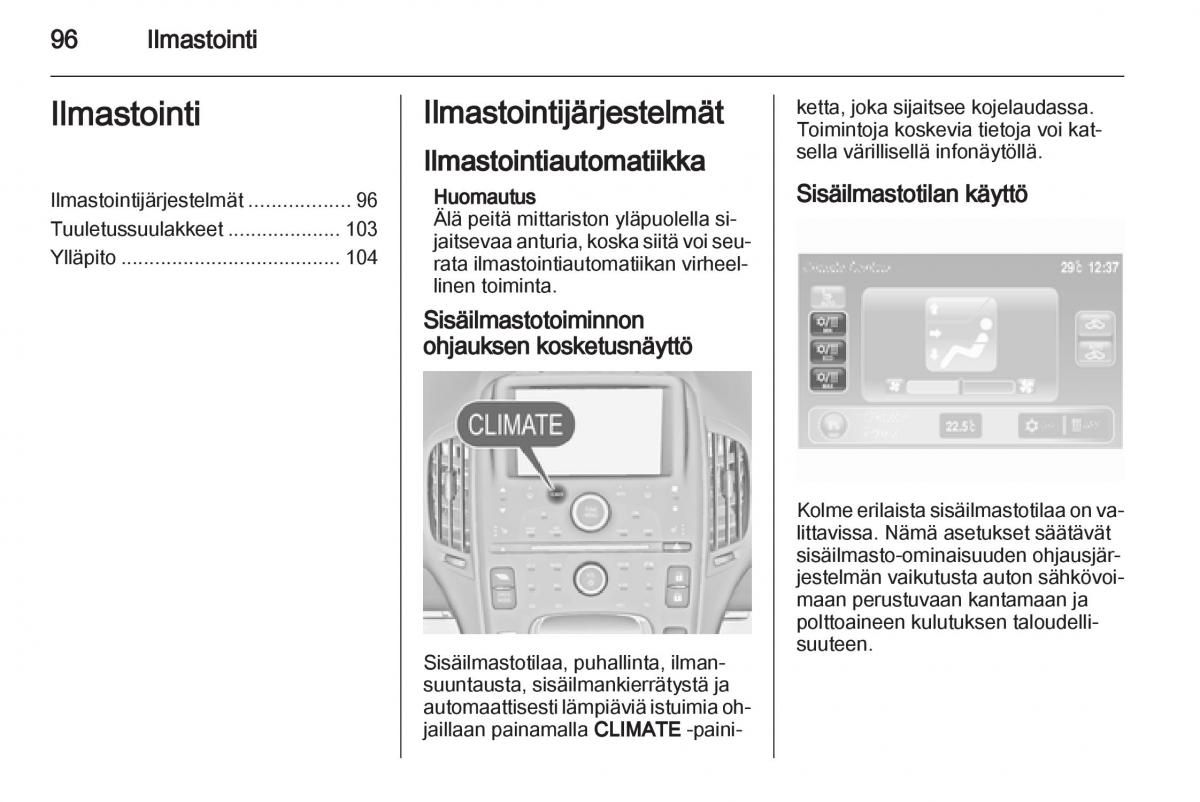 Opel Ampera omistajan kasikirja / page 98