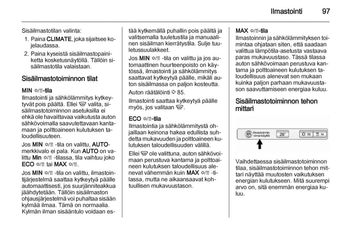 Opel Ampera omistajan kasikirja / page 99