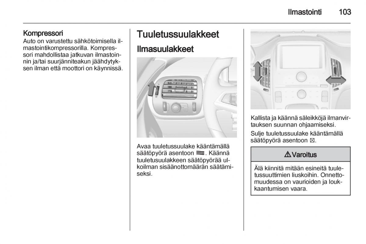 Opel Ampera omistajan kasikirja / page 105