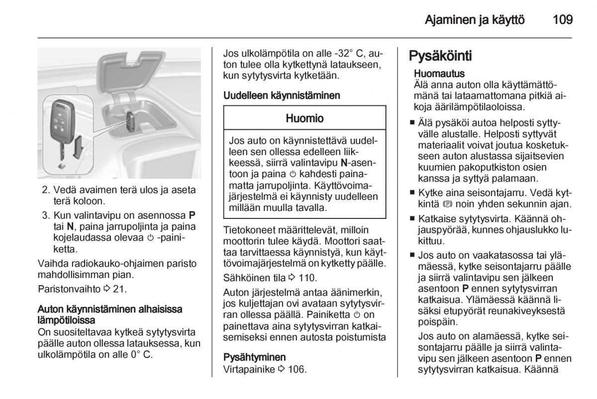 Opel Ampera omistajan kasikirja / page 111