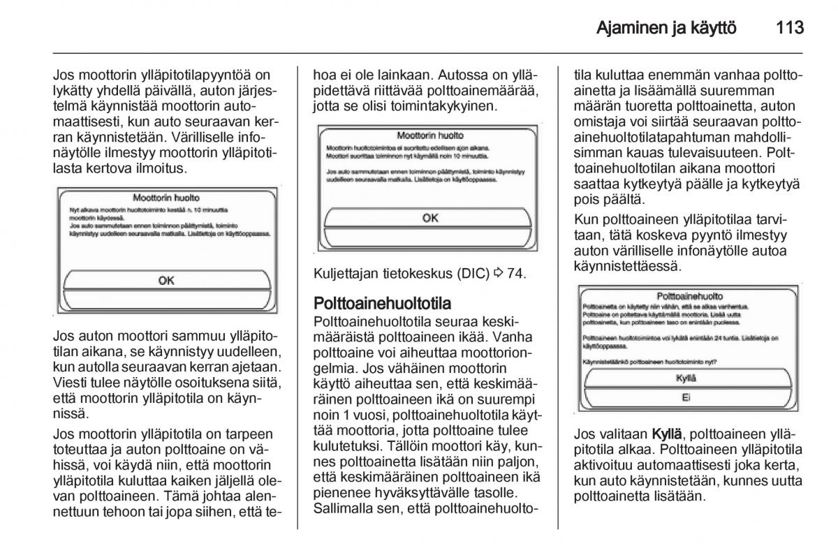 Opel Ampera omistajan kasikirja / page 115