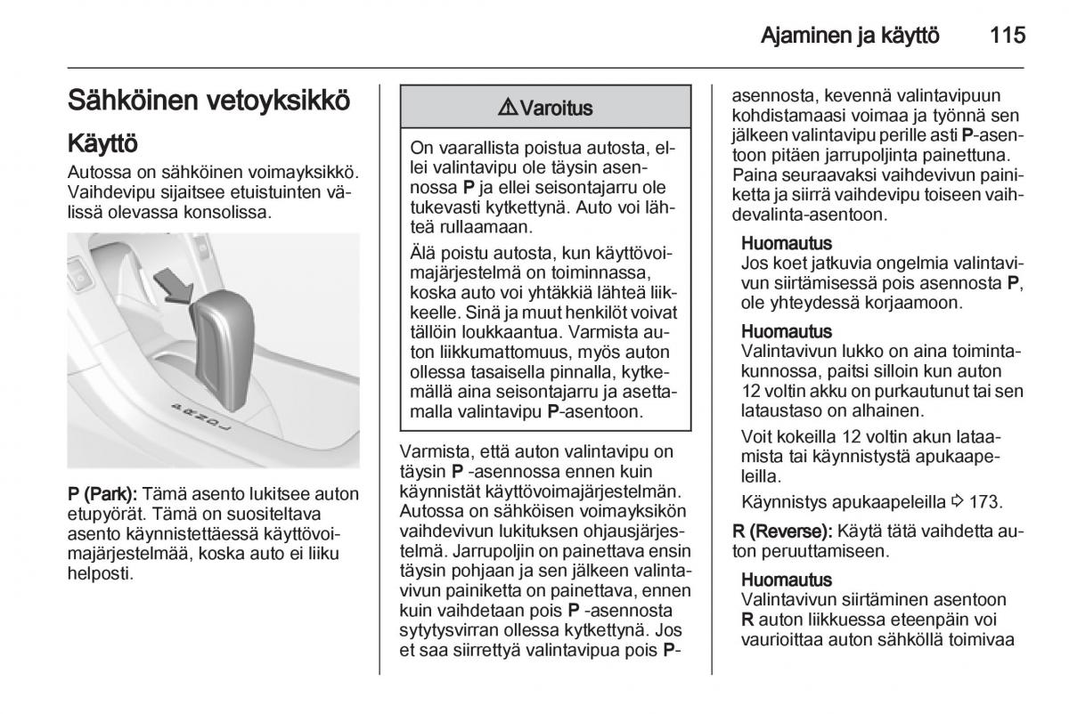 Opel Ampera omistajan kasikirja / page 117