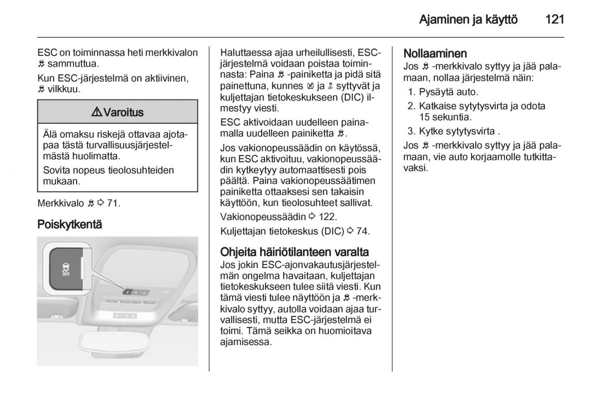 Opel Ampera omistajan kasikirja / page 123